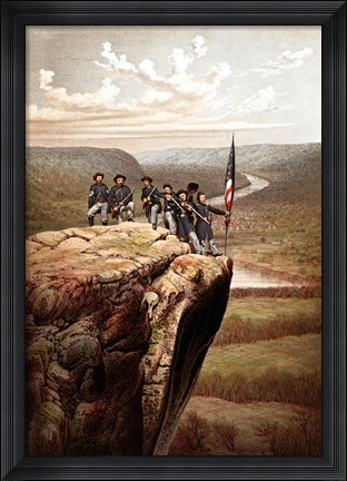 Framed Union Soldiers on the Summit of Lookout Mountain Print