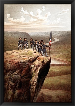 Framed Union Soldiers on the Summit of Lookout Mountain Print