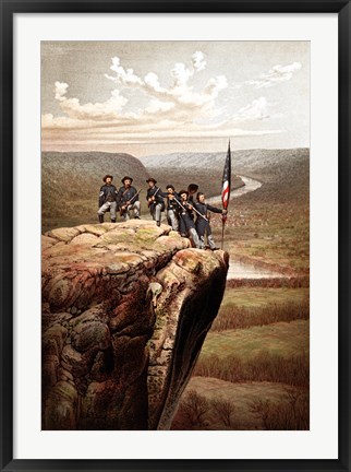 Framed Union Soldiers on the Summit of Lookout Mountain Print