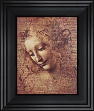 Framed Head of a Young Woman with Tousled Hair Print