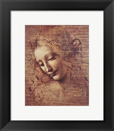 Framed Head of a Young Woman with Tousled Hair Print