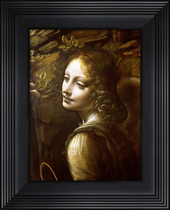 Framed Detail of the Angel, from The Virgin of the Rocks Print