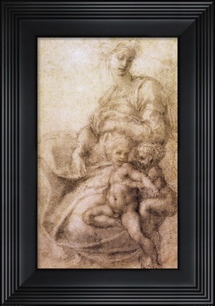 Framed Virgin and Child with the infant Baptist, c.1530 Print