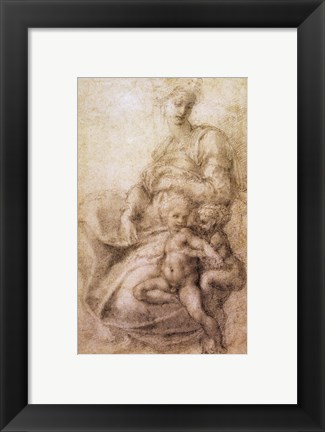 Framed Virgin and Child with the infant Baptist, c.1530 Print