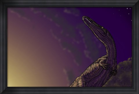 Framed Torvosaurus, a Megalosaurid Dinosaur from the Jurassic Period Print