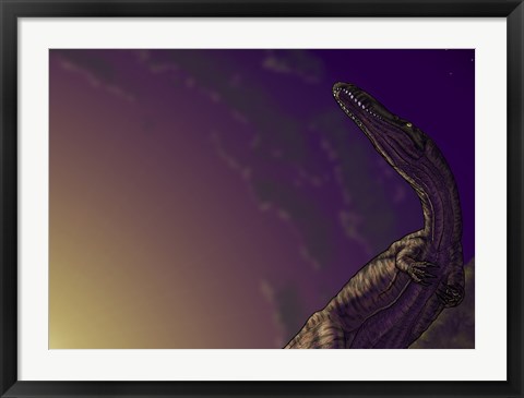 Framed Torvosaurus, a Megalosaurid Dinosaur from the Jurassic Period Print