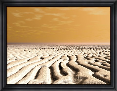 Framed Spring Sunrise Over the Surface of Mars&#39; South Pole Print