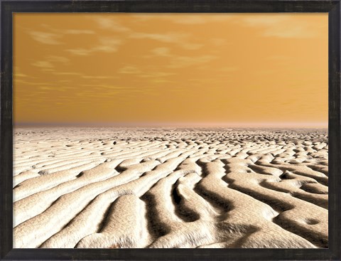 Framed Spring Sunrise Over the Surface of Mars&#39; South Pole Print