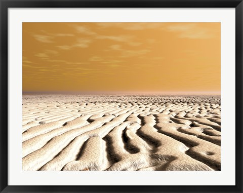 Framed Spring Sunrise Over the Surface of Mars&#39; South Pole Print