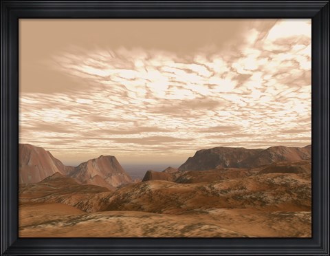 Framed Artist&#39;s Concept from Atop Olympus Mons on the Planet Mars Print