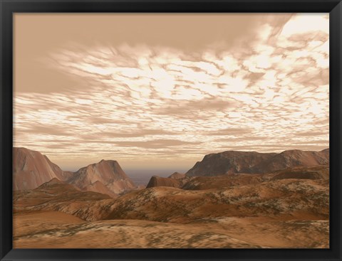 Framed Artist&#39;s Concept from Atop Olympus Mons on the Planet Mars Print