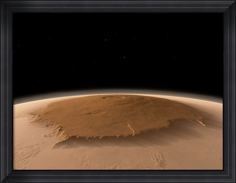 Framed Artist&#39;s Concept of the Northwest Side of the Olympus Mons volcano on Mars Print