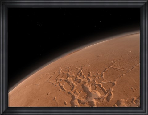 Framed Mars&#39; Valles Marineris is Host to the Largest Canyons in the Solar System Print