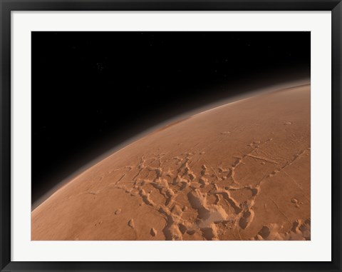 Framed Mars&#39; Valles Marineris is Host to the Largest Canyons in the Solar System Print