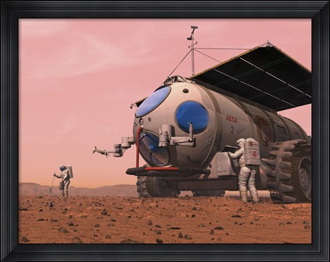 Framed Artist&#39;s Concept of How a Martian Motorhome Might be Realized Print