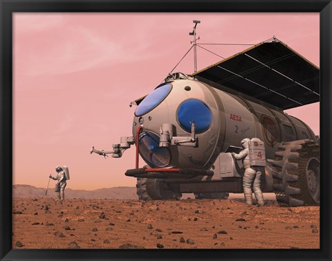 Framed Artist&#39;s Concept of How a Martian Motorhome Might be Realized Print