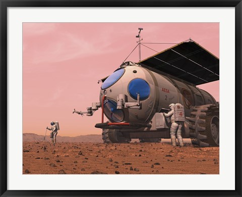 Framed Artist&#39;s Concept of How a Martian Motorhome Might be Realized Print