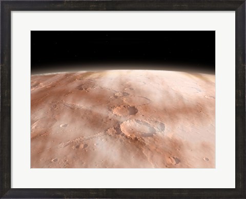 Framed High Altitude Clouds of Water Ice Crystals on the Planet Mars Print