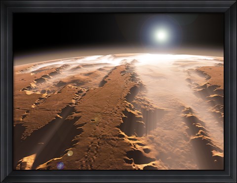 Framed Artist&#39;s Concept of the Valles Marineris Canyons on Mars Print