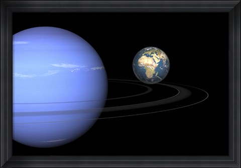 Framed Artist&#39; concept of Neptune and Earth Print