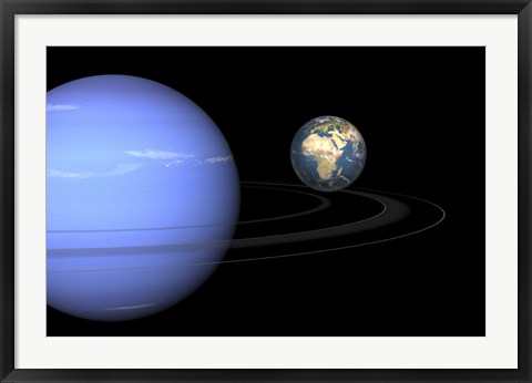 Framed Artist&#39; concept of Neptune and Earth Print