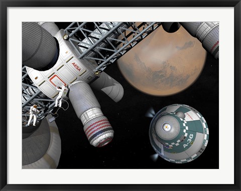 Framed Artist&#39;s Concept of a Future Space Exploration Mission Print
