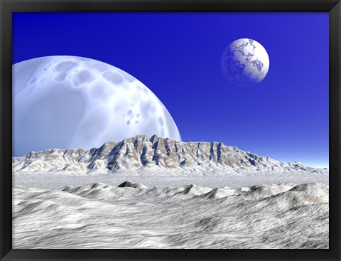 Framed Artist&#39;s concept of an Alien Planetary System Print