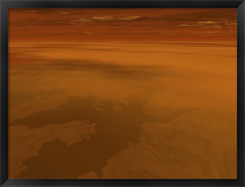 Framed Artist&#39;s concept of the Surface of Saturn&#39;s Moon Titan Print