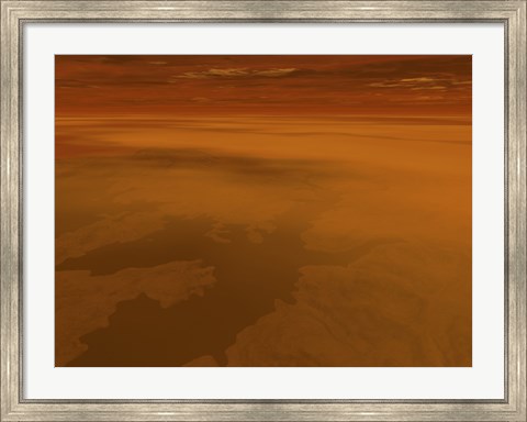 Framed Artist&#39;s concept of the Surface of Saturn&#39;s Moon Titan Print