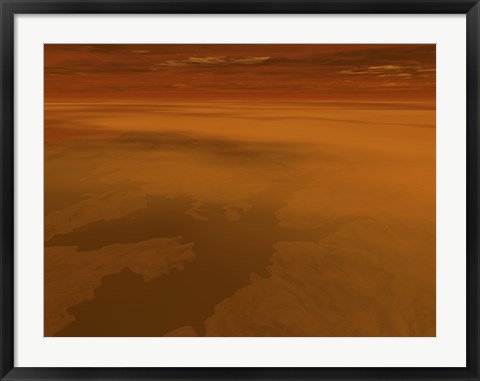 Framed Artist&#39;s concept of the Surface of Saturn&#39;s Moon Titan Print