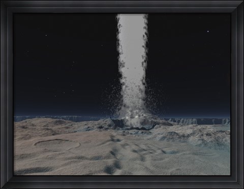 Framed Eruption of an Ice Volcano on the Surface of Neptunes Moon Triton Print