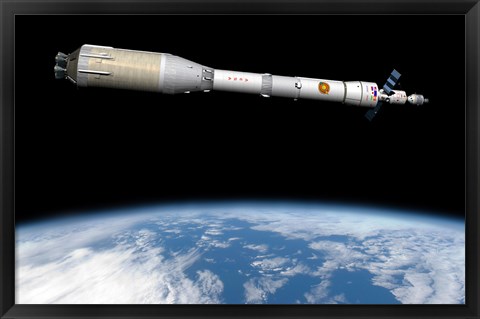 Framed Phobos Mission Rocket System Ready for Departure Print