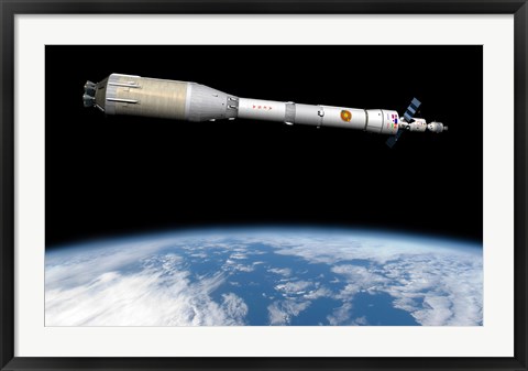 Framed Phobos Mission Rocket System Ready for Departure Print