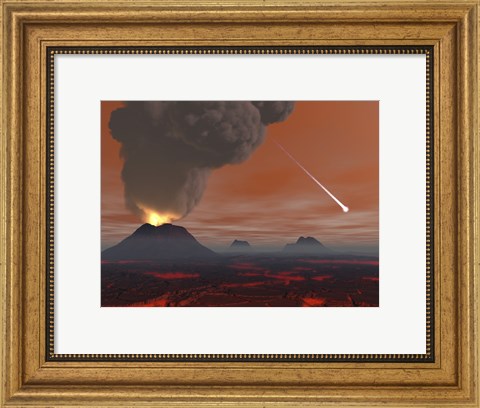 Framed Artist&#39;s Concept Showing How the Surface of Earth Appeared During the Hadean Eon Print