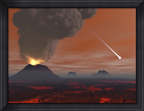 Framed Artist&#39;s Concept Showing How the Surface of Earth Appeared During the Hadean Eon Print