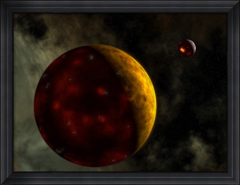 Framed Artist&#39;s Concept of a Young, Turbulent Earth Print