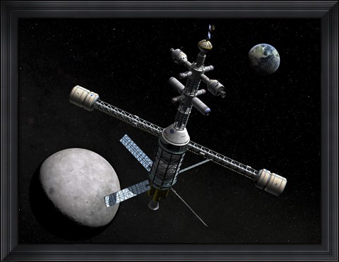 Framed Artist&#39;s Concept of a Lunar Cycler Print