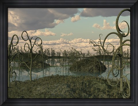 Framed Asteroxylon was a Primitive Plant that Flourished During the Early Devonian Period Print
