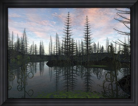Framed Forest of Calamites and Asteroxylon 390 Million Years Ago Print