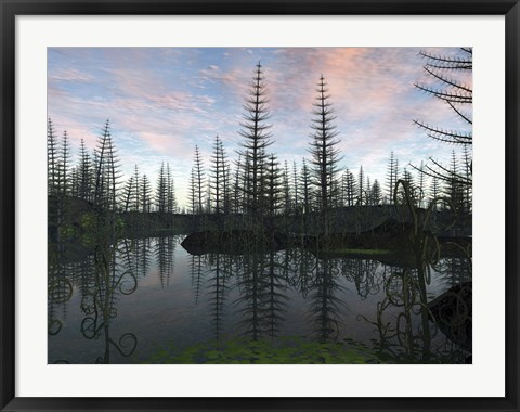 Framed Forest of Calamites and Asteroxylon 390 Million Years Ago Print