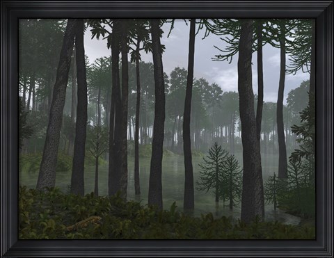 Framed Forest of Cordaites and Araucaria Print