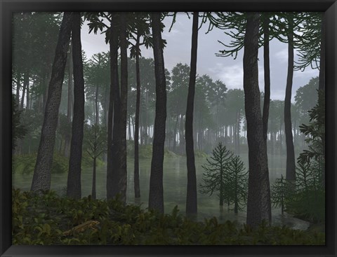 Framed Forest of Cordaites and Araucaria Print