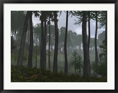 Framed Forest of Cordaites and Araucaria Print