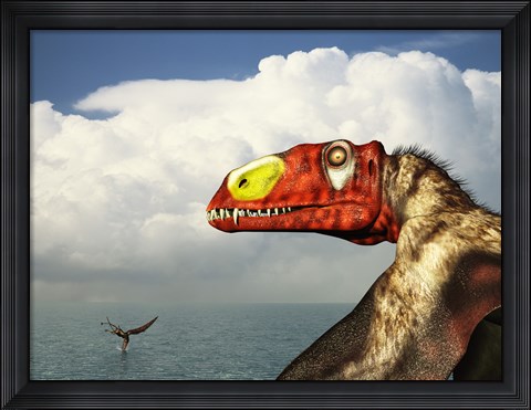 Framed Close-Up of a Colorful Large-Billed Dimorphodon Print