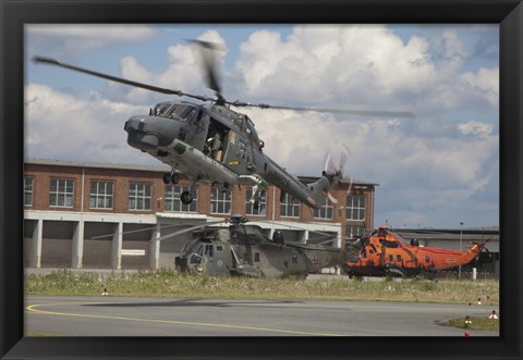 Framed Sea Lynx and Sea King Helicopters of the German Navy Print