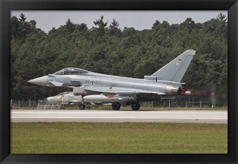 Framed Eurofighter Typhoon of the German Air Force Taking Off Print