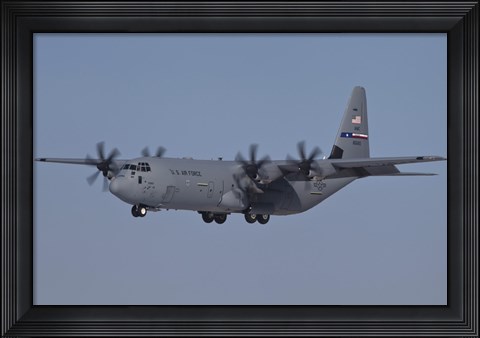 Framed C-130J Super Hercules of the 317th Airlift Group in Flight Over Germany Print