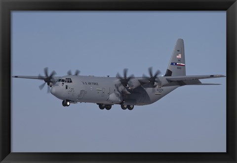 Framed C-130J Super Hercules of the 317th Airlift Group in Flight Over Germany Print