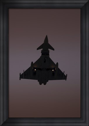 Framed German Air Force Eurofighter Typhoon Approaching at Sunset Print