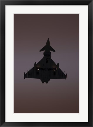 Framed German Air Force Eurofighter Typhoon Approaching at Sunset Print